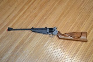 Vintage Edison Giocattoli Cap Gun Long Barrel Stock Rifle Made In Italy