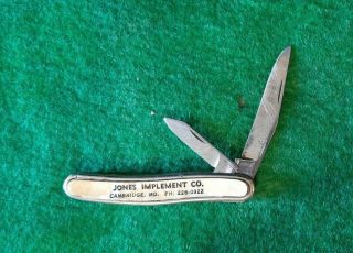 Colonial Folding Blade Pocket Knife John Deere Tractor Dealer Cambridge Md