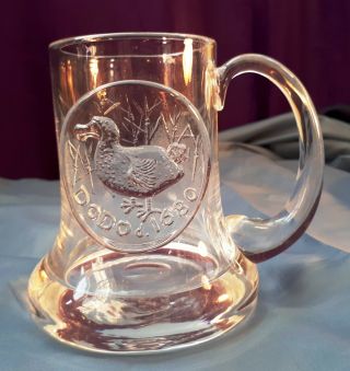 1980 Dartington Crystal Ltd Ed Half Pint Glass Beer Mug.  Dodo 1680 Frank Thrower