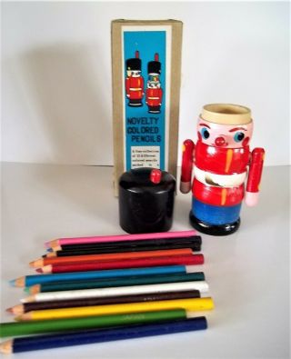 Miniature Wood Solider has small pencils Shackman N.  Y 1960 ' s 2