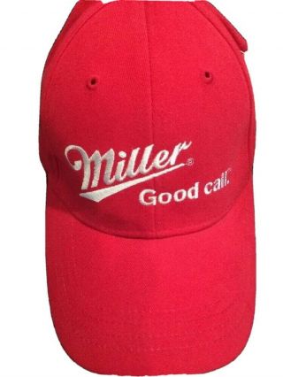 Vintage Miller Beer Baseball Hat Red Cap Adjustable Good Call H3 Sportgear Llc