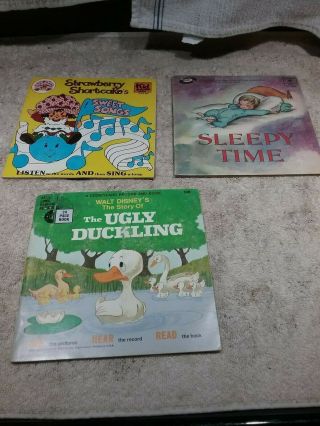 Vintage 1970 Disneyland Record & Book " The Ugly Duckling " Plus 2 More