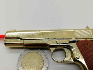 MARX CAP GUN miniature vintage Toy COLT.  45 US ARMY m1911 Gold 2