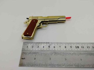 MARX CAP GUN miniature vintage Toy COLT.  45 US ARMY m1911 Gold 3