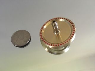 Brass Spinning Top With Ceramic Bearing And Index Drill Design (over 7 Min Spin)