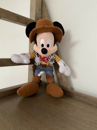 Disney Parks Mickey Mouse Plush Toy Story Woody Cowboy 10 ".