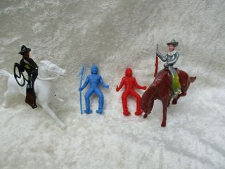 Vintage Hard Plastic Hand - Painted Horse - Riding Cowboys And Horses