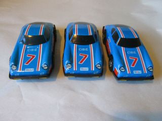 3 Tin Toys Porsche Turbo Race Cars Germany Pier Imports Blue Elf Cibie 7 Mobil