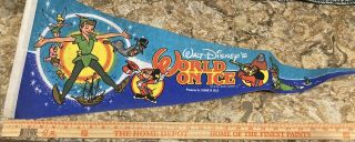 Vintage Walt Disney World On Ice Peter Pan Pennant