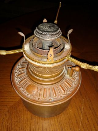 " The B&h Lamp " Brass Bradley Hubbard Kerosene Oil Lamp Font,  Vgc,  Aug 20,  1889