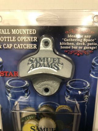 Samuel Adams Wall Mounted Bottle Opener & Cap Catcher NIP Starr 3