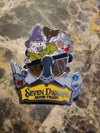 2014 Disney Seven Dwarfs Mine Train With Dopey & Grumpy Pin
