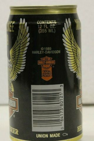 Harley - Davidson Beer Can (empty) 12 oz.  Aluminum 1989 2