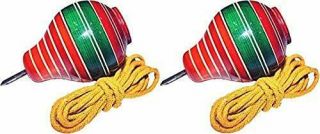 Indian Traditional Toys Lattoo With Thread For Children Multicolor Pack Of 2