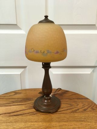 Vintage 13.  5 " Moe Bridges Milwaukee Reverse Painted Boudoir Lamp