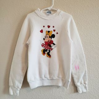 Disney Minnie Mouse Sweater Child Youth Character Fashions Vintage Size L - Flaws
