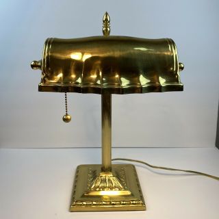 Vintage Brass Scallop Shell Bankers Piano Desk Lamp Art Deco Decorative Crafts