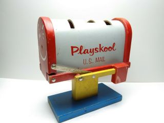 Playskool U.  S.  Mail Mailbox Vintage Wooden Toy Mid Century 1950s - 60s