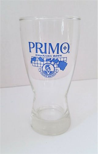 Primo Hawaiian Beer Glass From Hawaii Brewing Co.  Div Of Schlitz Brewing Co.