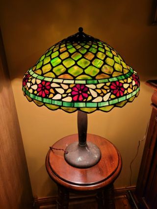 Arts&crafts,  Nouveau Era Handel Leaded Stained Slag Glass Lamp