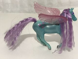 Vintage Empire Fantasy Fillies Mini Toy Horse Blue With Pink Wings Purple Hair