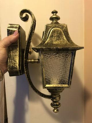 Pair Vintage Outdoor Brass Wall Sconces Lights Fixtures Made In Italy Nib