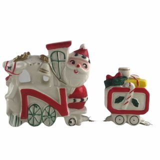 Commodore Santa Claus Train Noel Express Partial Set Candle Holders Christmas