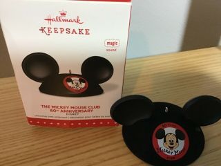 Hallmark Keepsake Ornament Mickey Mouse Club 60th Anniversary Magic Sound 2015