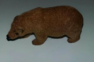 Wagner Kunstlerschatz Flocked Bear West German Toy Miniature Animal Vintage
