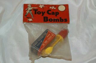 RARE VINTAGE 1950 - 60 ' s CAP MISSILE BOMB - in PACKAGE - 2