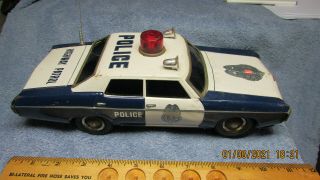 Vintage 12 " Highway Patrol Tin Toy Car.