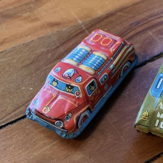 Tin Toy Litho Friction Fire Truck Made In Japan 1950s 1960s Vintage Anqitue