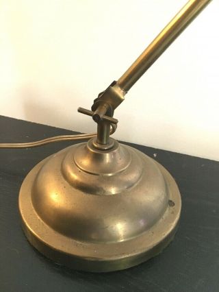 Antique Faries Industrial Adjustable Brass Desk Lamp Light Hubbell Design Shade 2