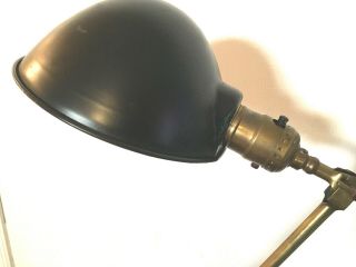Antique Faries Industrial Adjustable Brass Desk Lamp Light Hubbell Design Shade 3