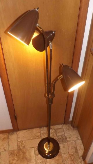 1950s Atomic Mid Century 3 Cone Floor Stand Lamp Mcm Vintage Retro 64 " Tall