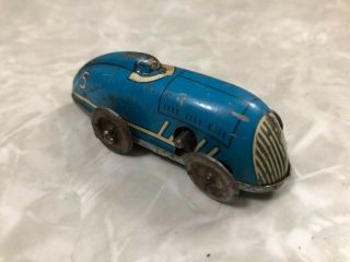 Vintage Tin Wind - Up Toy Race Car (no Key)