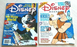 2 Vintage Disney Magazines - Spring & Summer 1997 - Wdw,  Disney Magic,  Hercules
