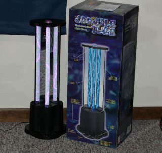 Spencer Gifts Crackle Tube Light Show Plasma Light Lamp Sound Mirrors Box