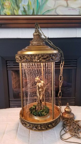 Vintage 1970’s Hanging Mineral Oil Rain Lamp - Greek Goddess.