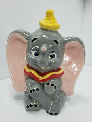 Vintage Disney Dumbo Ceramic Hand Painted Figurine 9 " Tall