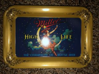VINTAGE MILLER HIGH LIFE GIRL ON THE MOON BEER TIP TRAY 2