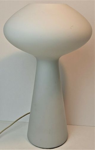 Lisa Johansson - Pape 17 " Tall Frosted Italian Glass Mushroom Lamp Mcm Iittala 50s