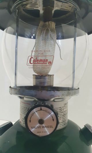 Coleman USA Model 201 Kerosene Lantern.  Dated 8/82 4