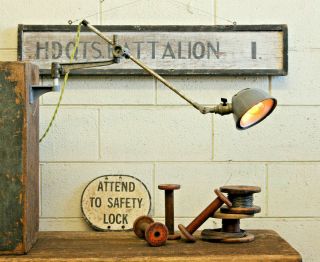 Vintage Industrial Oc White Desk Task Lamp Light Wall Mount Factory Sconce