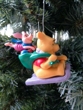 Disney Winnie The Pooh & Piglet On Sled Christmas Tree Ornament