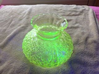 Vaseline Uranium Glass Oil Lamp Shade