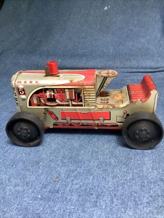 Vintage Marx Toys Climbing Tractor Tin Wind Up Toy