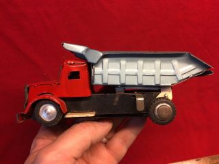 Exc Vintage 1960’s Tin Friction Toy Dump Truck Japan 6” Mechanical Sss?