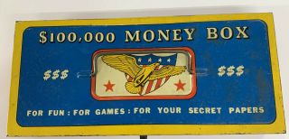 Collectible Vintage Tin $100,  000 Money Box