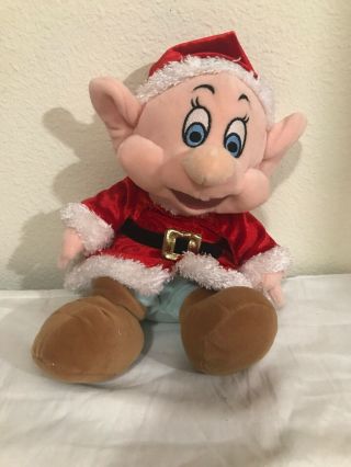 Disney Store Holiday Dopey From Snow White Plush 12 "